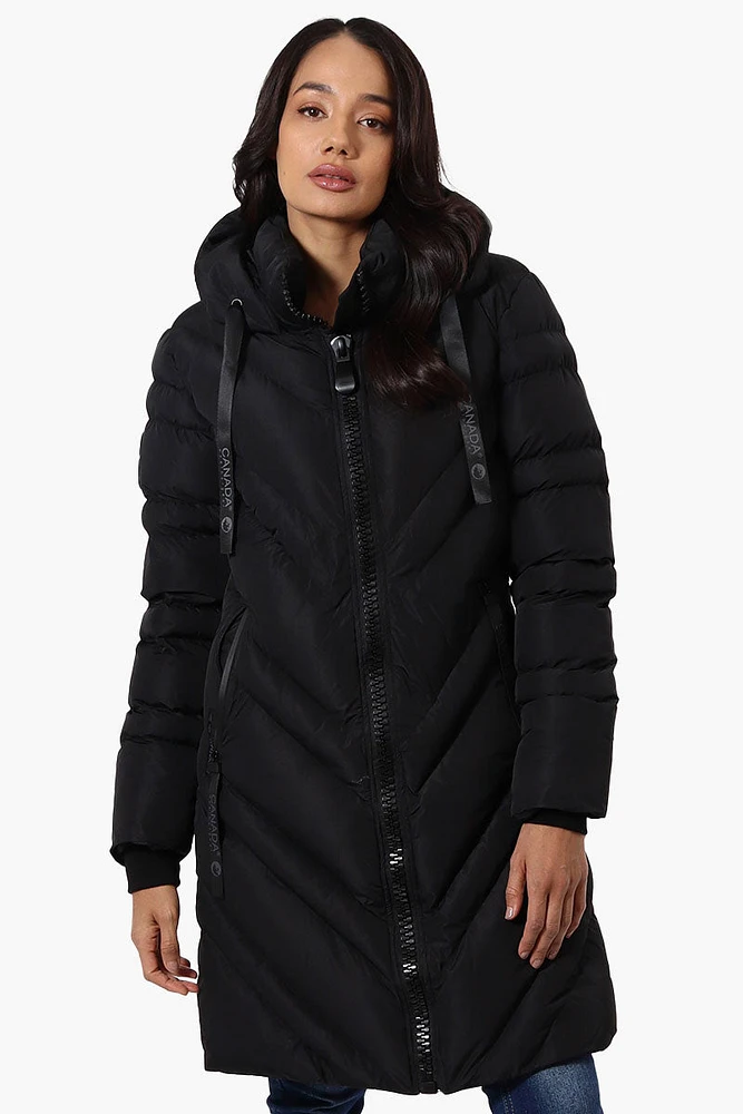 Canada Weather Gear Long Chevron Quilted Parka Jacket