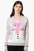 Ugly Christmas Sweater Snow Woman Knit Christmas Sweater