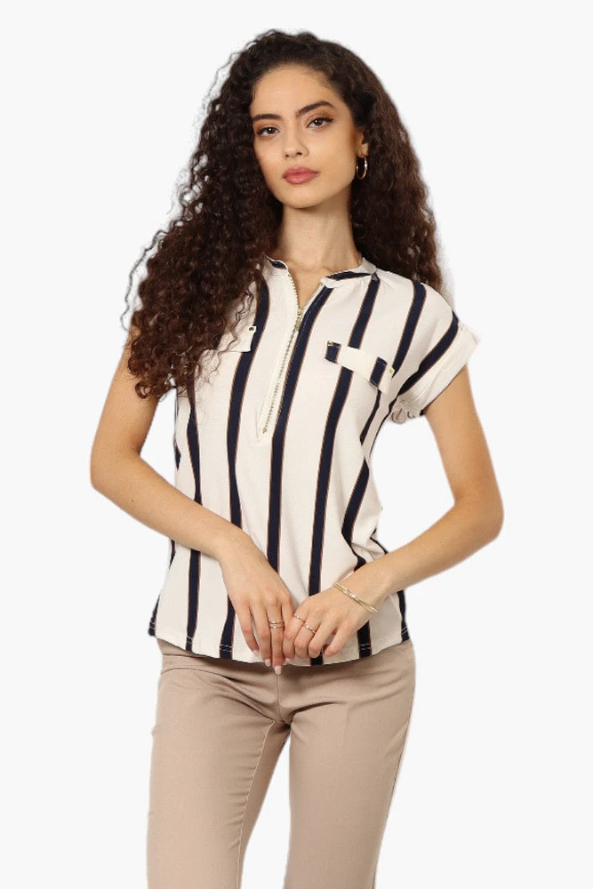 Beechers Brook Striped Half Zip Shirt