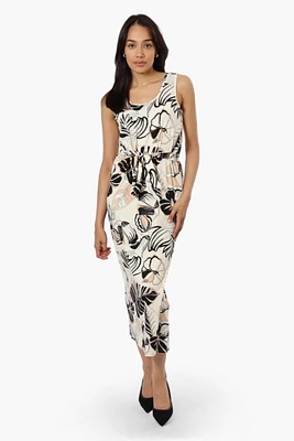 International INC Company Belted Floral Maxi Dress
