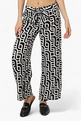 Beechers Brook Patterned Belted Palazzo Pants