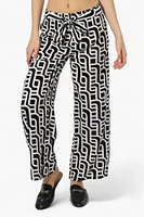 Beechers Brook Patterned Belted Palazzo Pants