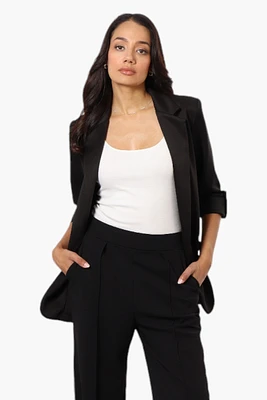 Limite Solid Roll Up Sleeve Blazer