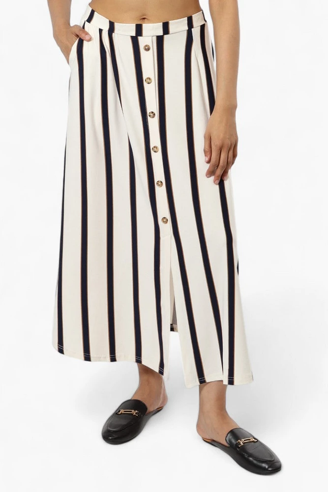 Beechers Brook Striped Button Down Skirt