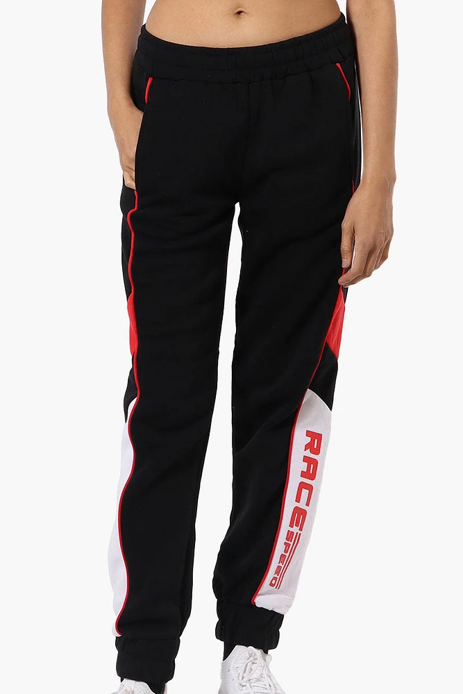 New Look Race Side Print Fleece Joggers