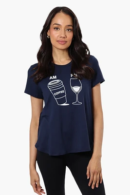 Magazine Coffee And Wine Print Tee