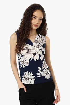 Impress Floral Cowl Neck Tank Top