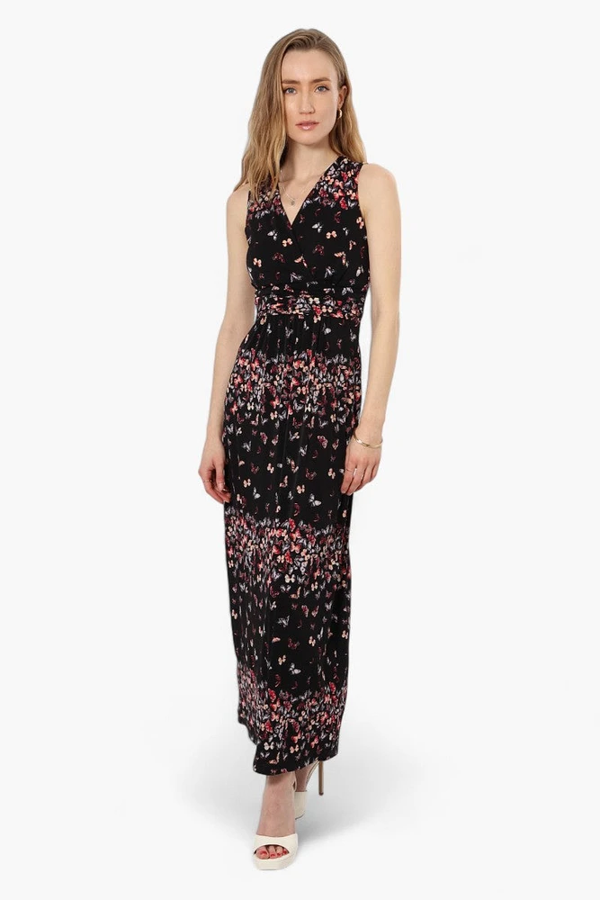 Beechers Brook Floral Sleeveless Belted Maxi Dress