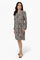 Beechers Brook Patterned Long Sleeve Henley Day Dress