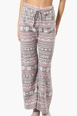 Canada Weather Gear Love Pattern Wide Leg Pajama Pants