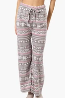 Canada Weather Gear Love Pattern Wide Leg Pajama Pants