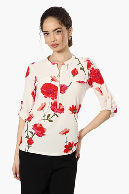 Beechers Brook Floral Zip Front Shirt