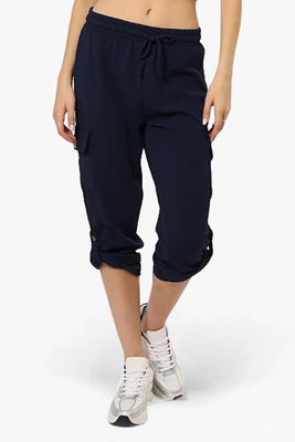 Impress Solid Tie Waist Cargo Pants