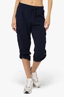 Impress Solid Tie Waist Cargo Pants