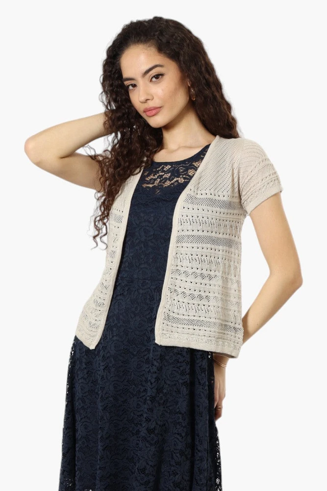 Impress Cap Sleeve Crochet Shrug Cardigan