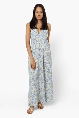 New Look Floral Cinched Waist Maxi Dress