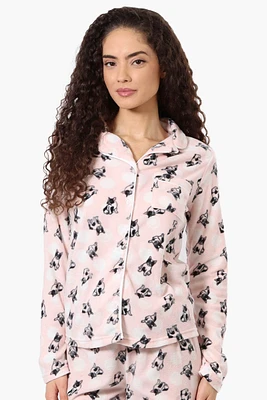 Canada Weather Gear Dog Pattern Button Down Pajama Top