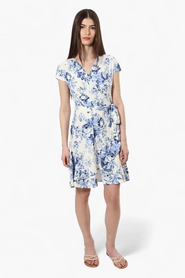 Beechers Brook Belted Floral Crossover Day Dress