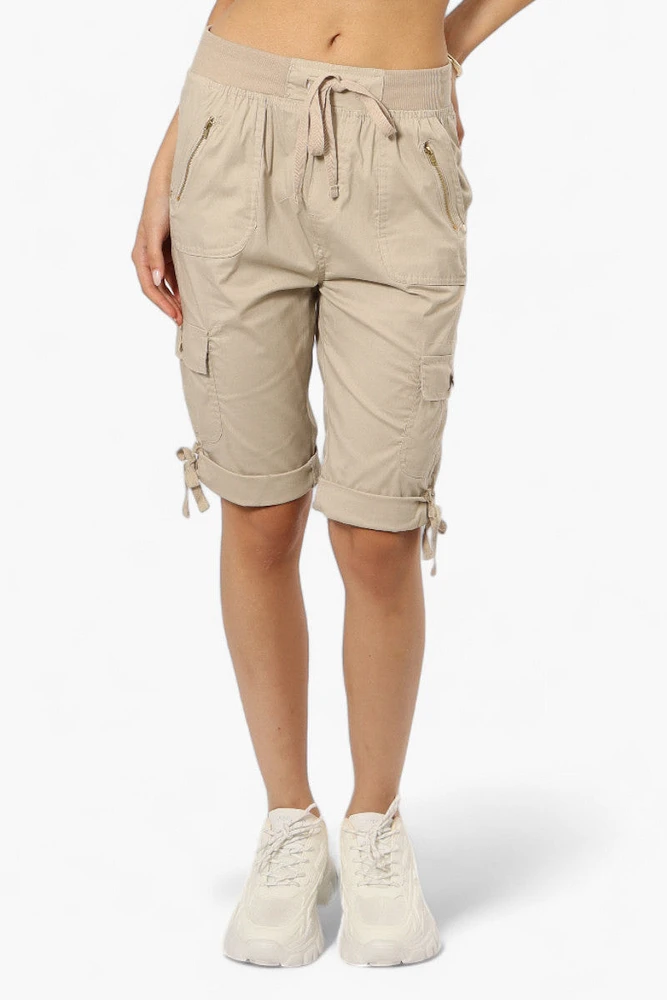 Canada Weather Gear Cuffed Tie Waist Cargo Capris