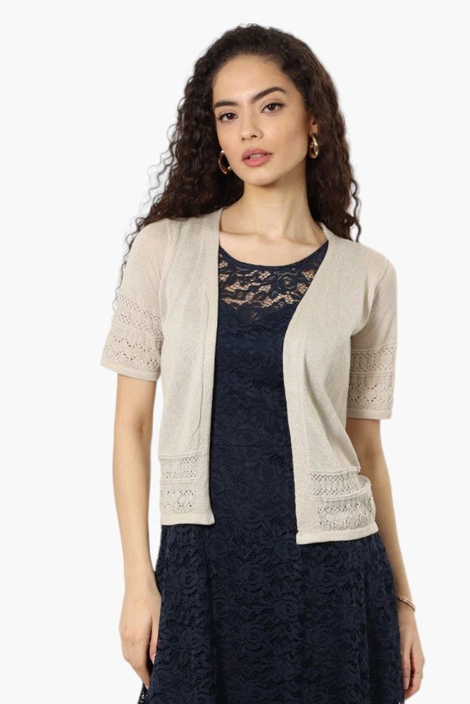 Impress Short Sleeve Crochet Shrug Cardigan