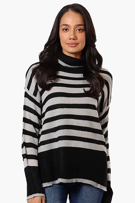 Beechers Brook Striped Turtleneck Pullover Sweater