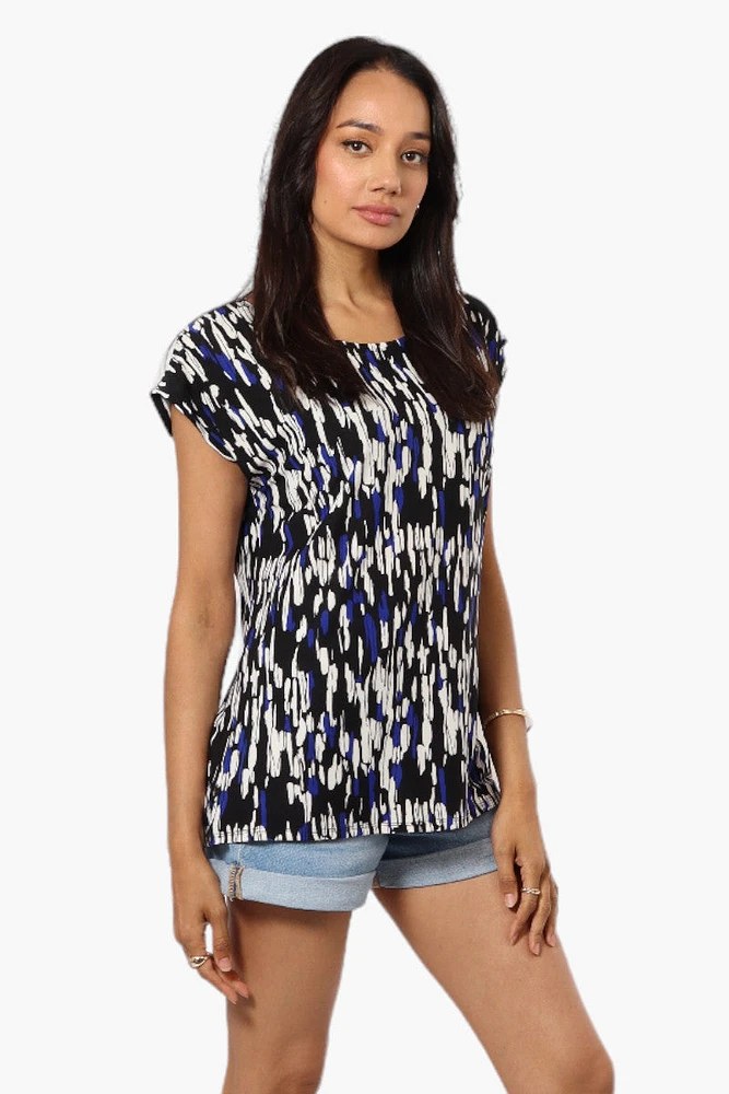 Impress Patterned Cap Sleeve Tee