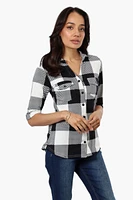 Urbanology Plaid Flap Pocket Button Down Shirt