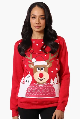 Ugly Christmas Sweater Reindeer Print Christmas Sweater