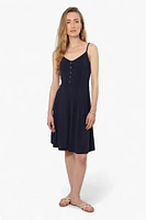 International INC Company Ribbed Front Button Day Dress