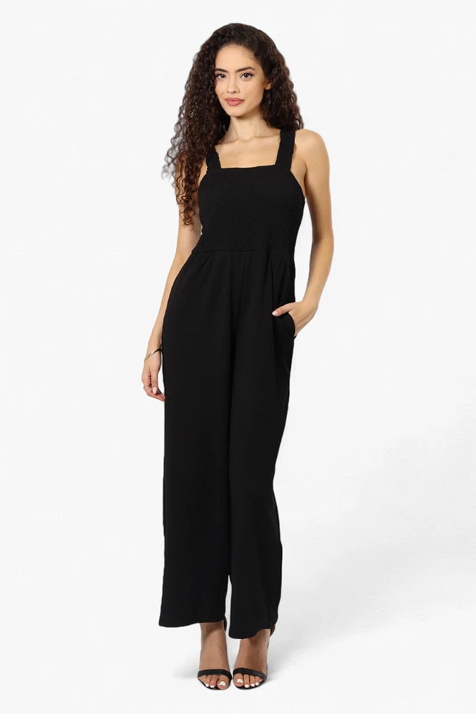 Impress Solid Smocked Top Jumpsuit