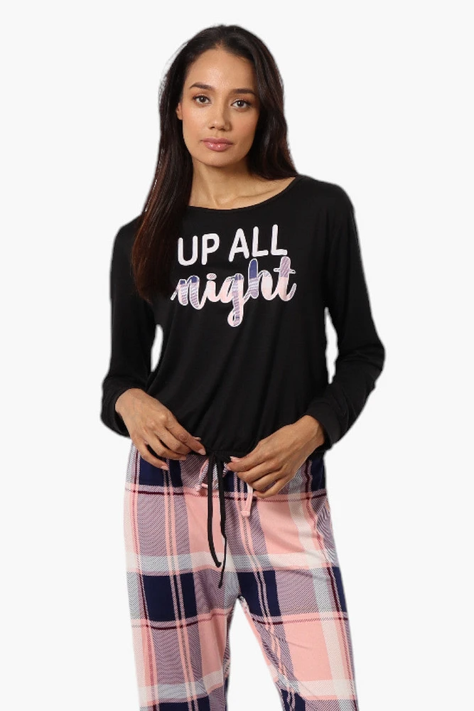 Canada Weather Gear Up All Night Print Drawstring Pajama Top