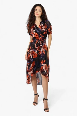 Limite Floral Belted Crossover Maxi Dress