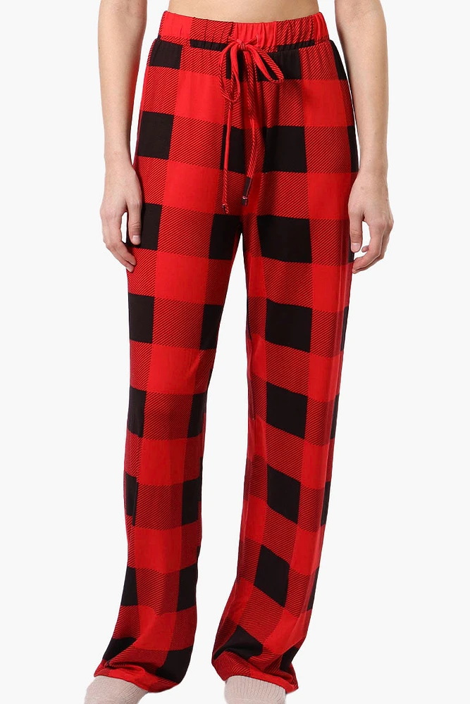 Canada Weather Gear Plaid Wide Leg Pajama Pants - Red