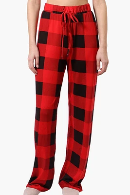 Canada Weather Gear Plaid Wide Leg Pajama Pants - Red