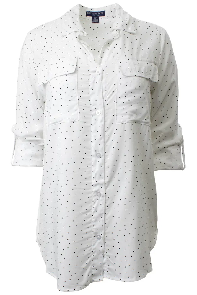 Printed Roll Up Sleeve Flap Pocket Shirt