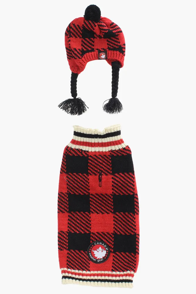 Canada Weather Gear Pom Hat Sweater Pet Set