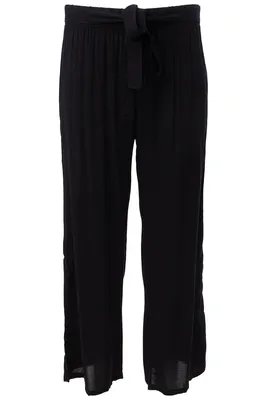Solid Wide Leg Belted Palazzo Pants