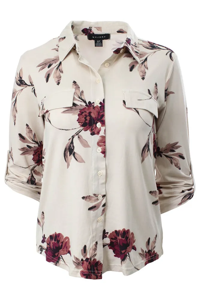 Majora Floral Roll Up Sleeve Shirt