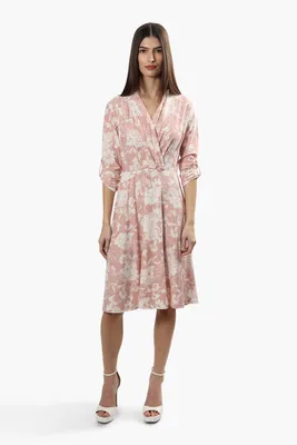 Beechers Brook Floral Roll Up Sleeve Day Dress