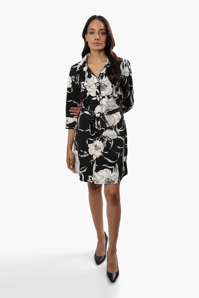 Floral Belted Sheath Dress