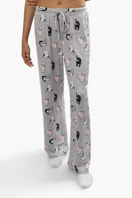Cuddly Canuckies Feline Fine Print Pajama Pants