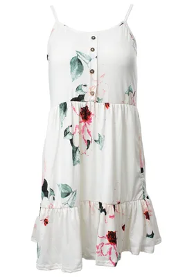 Floral Spaghetti Strap Tiered Day Dress