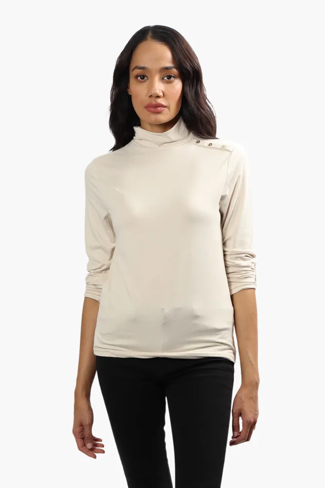 International INC Company Mock Neck Long Sleeve Top