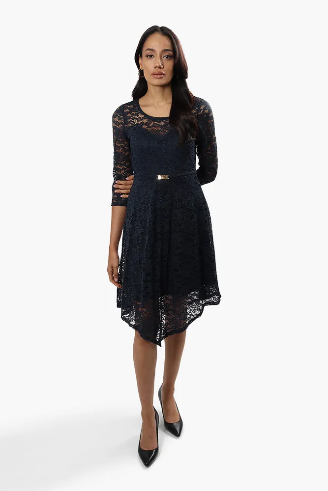 Limite 3/4 Sleeve Lace Cocktail Dress