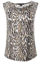 Leopard Print Cowl Neck Tank Top