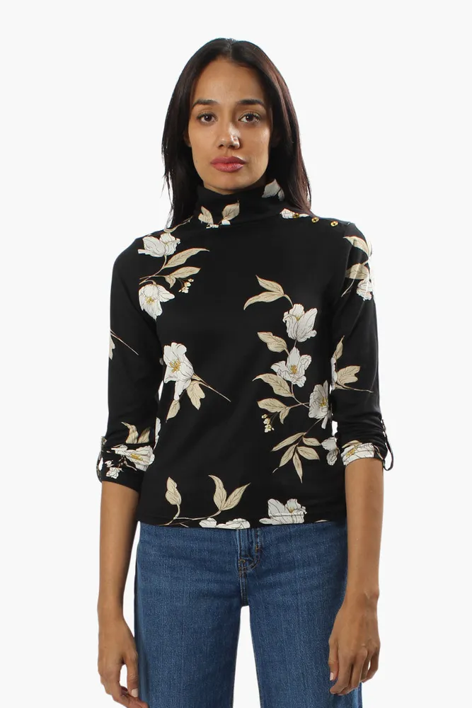 Majora Floral Mock Neck Long Sleeve Top