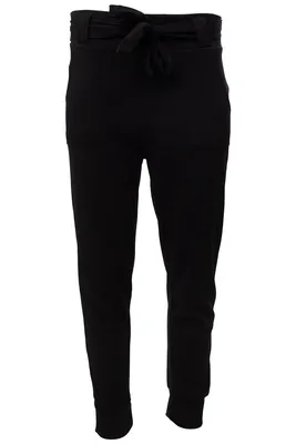 Solid Belted Jogger Pants