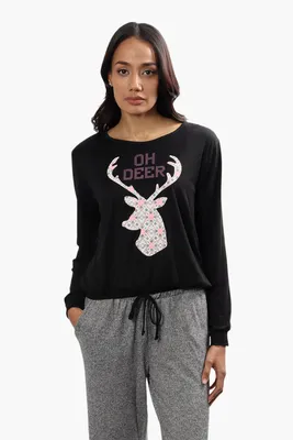 Cuddly Canuckies Oh Deer Print Pajama Top