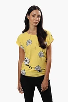 Beechers Brook Floral Side Cinched Shirt - Yellow