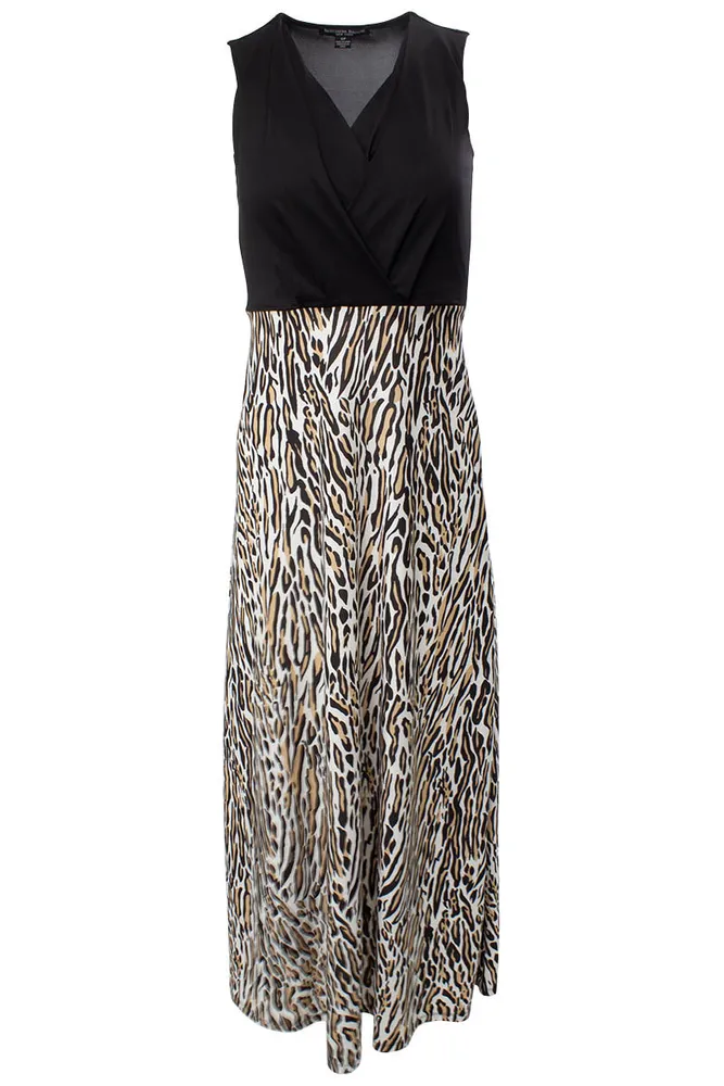 Printed Sleeveless Crossover Maxi Dress